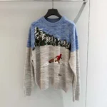Dior Women DiorAlps Oversized Embroidered Sweater Multicolor Dior d'Hiver Virgin Wool Intarsia