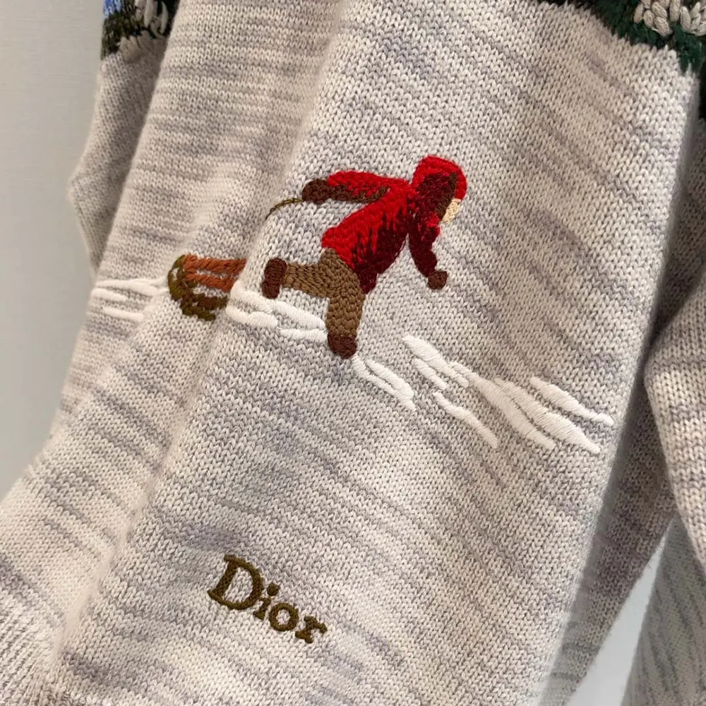 Dior Women DiorAlps Oversized Embroidered Sweater Multicolor Dior d'Hiver Virgin Wool Intarsia - Image 8