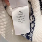 Dior Women DiorAlps Sweater Ecru Wool and Cashmere Knit with Navy Blue Fair Isle Motif