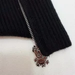 Dior Women DiorAlps Zipped Cardigan Black Virgin Wool and Cashmere Knit with Gray Dior Snowflake Motif