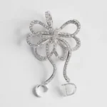 Dior Women Infinity Bow Brooch Silver-Finish Metal and Crystals