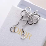 Dior Women Infinity Bow Brooch Silver-Finish Metal and Crystals