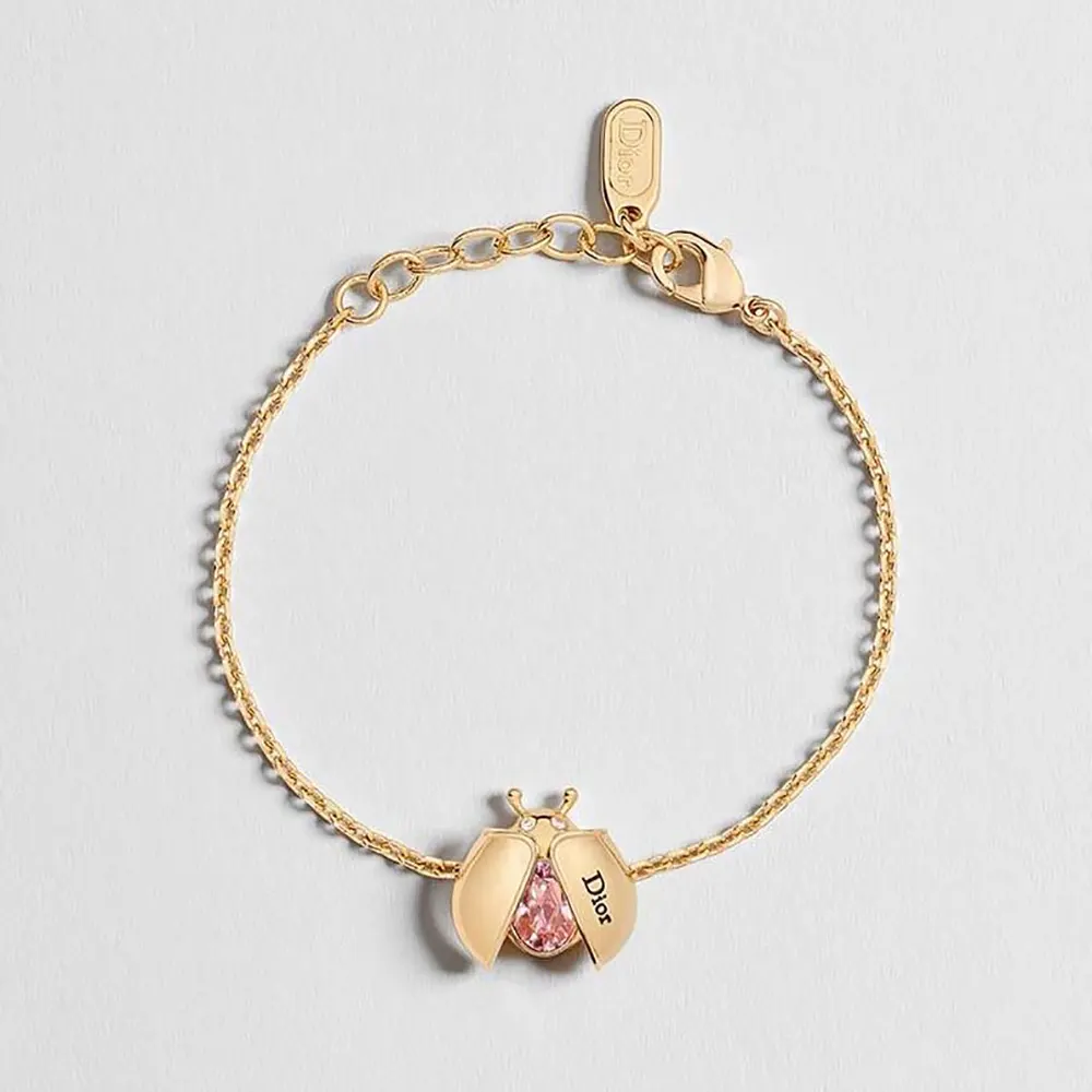 Dior Women Lady Spark Bracelet Gold-Finish Metal, Crystals and Pink Crystal (1) Dior Women Lady Spark Bracelet Gold-Finish Metal Crystals and Pink Crystal