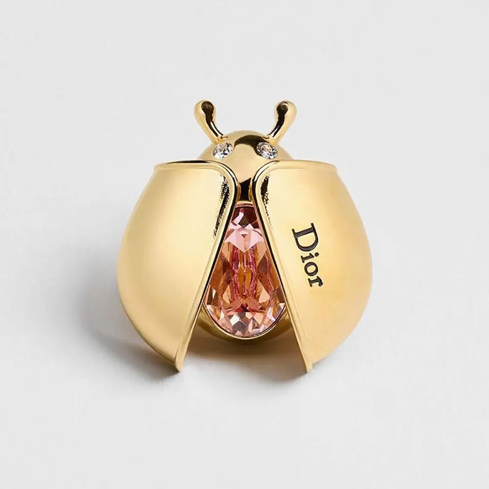 Dior Women Lady Spark Brooch Gold-Finish Metal, Crystals and Pink Crystal (1) Dior Women Lady Spark Brooch Gold-Finish Metal Crystals and Pink Crystal