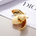 Dior Women Lady Spark Brooch Gold-Finish Metal Crystals and Pink Crystal