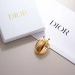 Dior Women Lady Spark Brooch Gold-Finish Metal Crystals and Pink Crystal