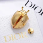 Dior Women Lady Spark Brooch Gold-Finish Metal Crystals and Pink Crystal