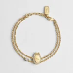 Dior Women Médaillon Bracelet Gold-Finish Metal and Crystals