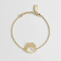 Dior Women Médaillon Bracelet Gold-Finish Metal and White Mother-of-Pearl