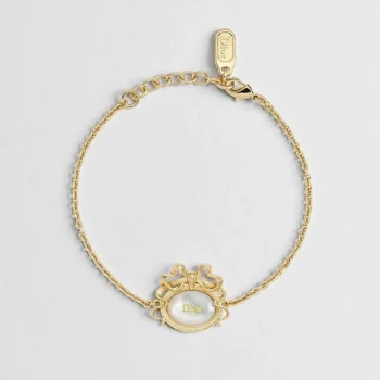 Dior Women Médaillon Bracelet Gold-Finish Metal and White Mother-of-Pearl