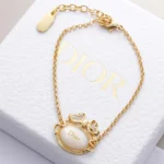 Dior Women Médaillon Bracelet Gold-Finish Metal and White Mother-of-Pearl