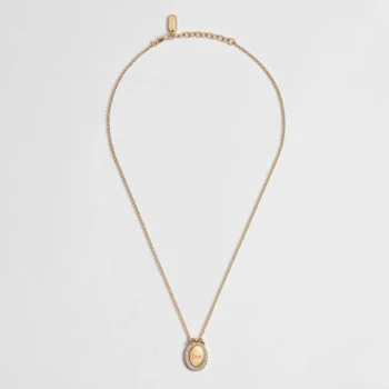 Dior Women Médaillon Necklace Gold-Finish Metal and Crystals