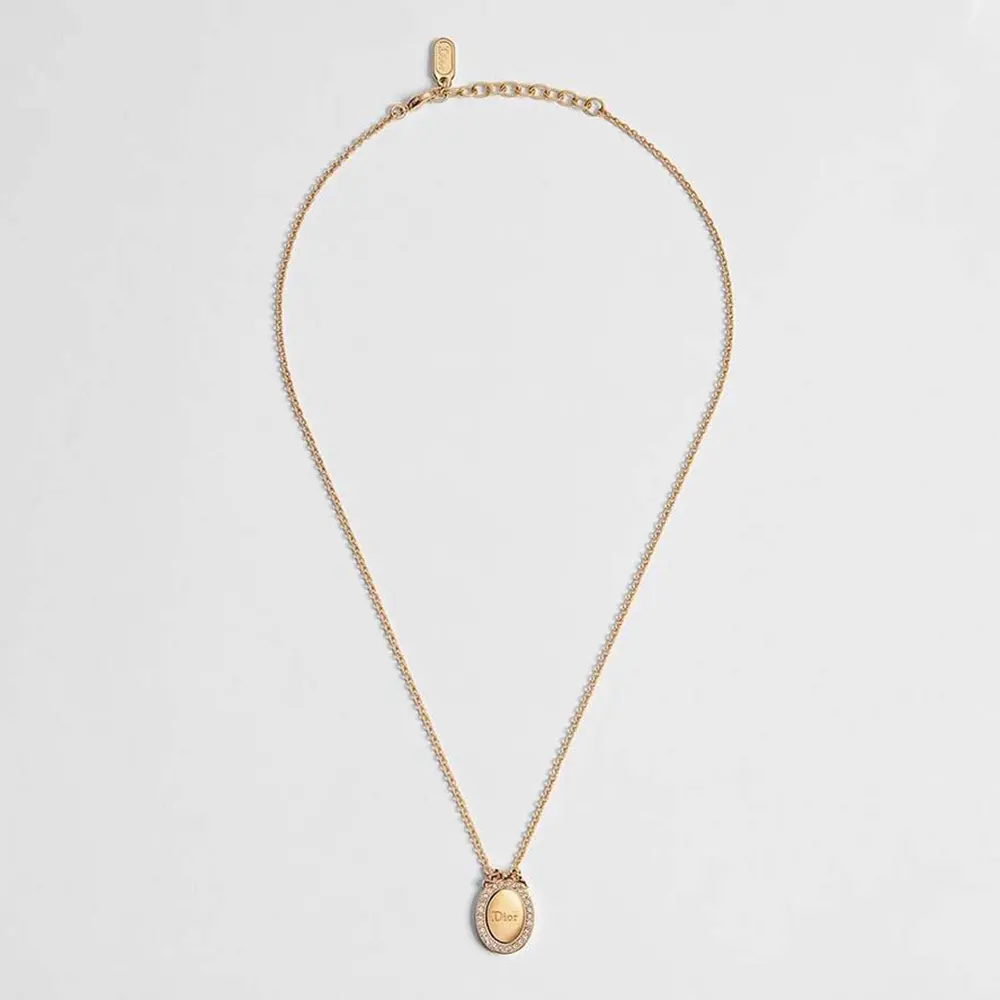 Dior Women Médaillon Necklace Gold-Finish Metal and Crystals (1) Dior Women Médaillon Necklace Gold-Finish Metal and Crystals