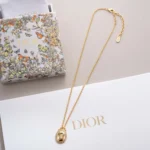 Dior Women Médaillon Necklace Gold-Finish Metal and Crystals