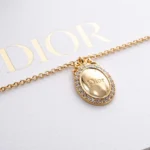 Dior Women Médaillon Necklace Gold-Finish Metal and Crystals