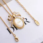 Dior Women Médaillon Necklace Gold-Finish Metal and White Mother-of-Pearl