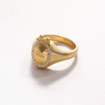 Dior Women Médaillon Ring Gold-Finish Metal and Crystals - Image 5