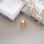 Dior Women Médaillon Ring Gold-Finish Metal and Crystals