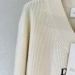 Dior Women Oversized Sweater White Wool and Cashmere Ribbed Knit