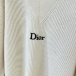 Dior Women Oversized Sweater White Wool and Cashmere Ribbed Knit
