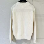 Dior Women Oversized Sweater White Wool and Cashmere Ribbed Knit