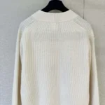 Dior Women Oversized Sweater White Wool and Cashmere Ribbed Knit