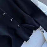 Dior Women Peplum Jacket Black Virgin Wool-Blend Knit