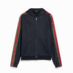 Gucci Women Cotton Jersey Zip Jacket With Web A00A75XJH3Y