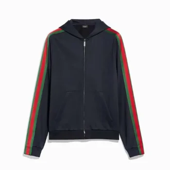 Gucci Women Cotton Jersey Zip Jacket With Web A00A75XJH3Y
