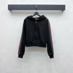 Gucci Women Cotton Jersey Zip Jacket With Web A00A75XJH3Y
