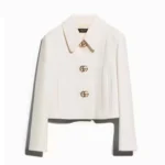 Gucci Women Crêpe Wool Jacket With Double G Button A00E1TZACKN