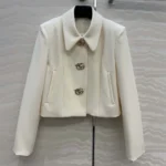 Gucci Women Crêpe Wool Jacket With Double G Button A00E1TZACKN