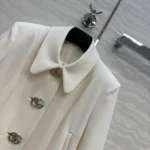 Gucci Women Crêpe Wool Jacket With Double G Button A00E1TZACKN