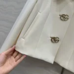 Gucci Women Crêpe Wool Jacket With Double G Button A00E1TZACKN