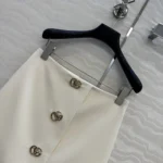 Gucci Women Crêpe Wool Skirt With Double G Button 864526ZACKN