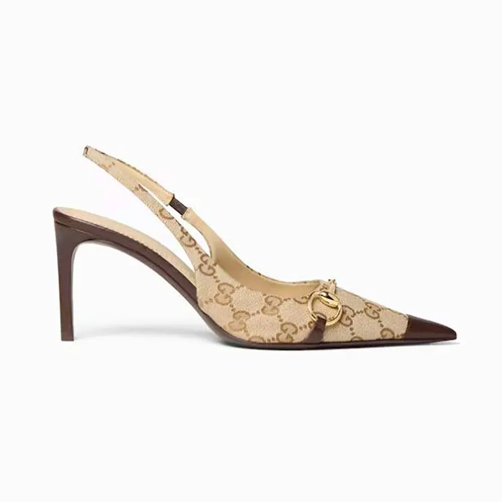 Gucci Women Donna Slingback Pump-Sand A0068TFAGHW (1) Gucci Women Donna Slingback Pump-Sand A0068TFAGHW