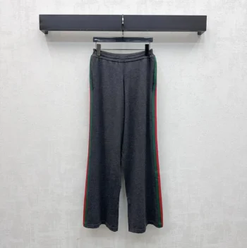 Gucci Women Fine Wool Leisure Pants With Web A006FPXKFTL