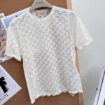 Gucci Women GG Cotton Devoré T-Shirt 875544XKFMQ