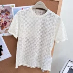 Gucci Women GG Cotton Devoré T-Shirt 875544XKFMQ