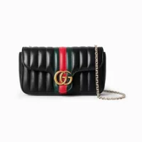 Gucci Women Jetset Gg Marmont Small Shoulder Bag-Black ‎A006X1AAG8N