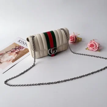 Gucci Women Jetset Gg Marmont Small Shoulder Bag-White A006X1AAG9F