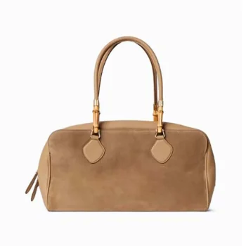 Gucci Women Large Boston Bag With Bamboo-Dark Beige A006ODAAHEI
