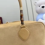 Gucci Women Large Boston Bag With Bamboo-Dark Beige A006ODAAHEI