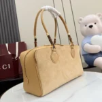 Gucci Women Large Boston Bag With Bamboo-Dark Beige A006ODAAHEI