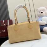 Gucci Women Large Boston Bag With Bamboo-Dark Beige A006ODAAHEI