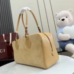 Gucci Women Large Boston Bag With Bamboo-Dark Beige A006ODAAHEI