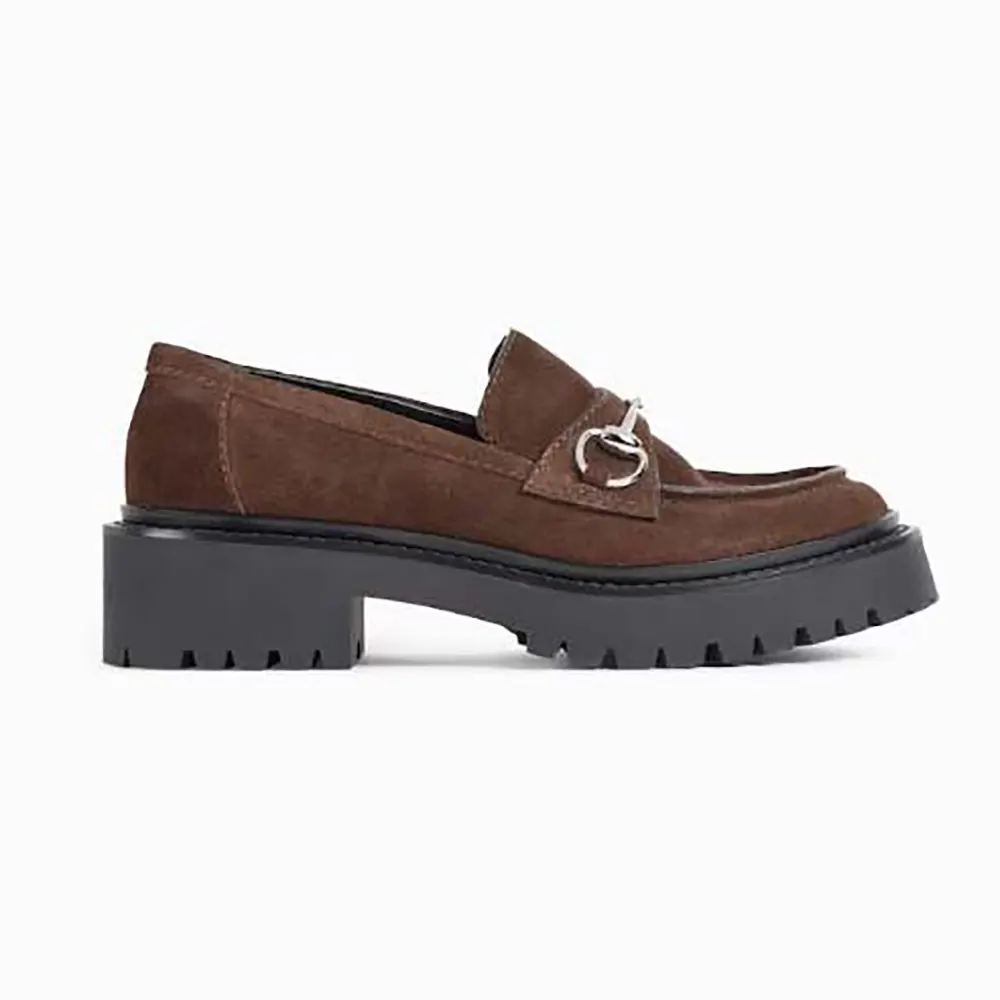 Gucci Women Loafer With Horsebit and Lug Sole-Dark Brown (1) Gucci Women Loafer With Horsebit and Lug Sole-Dark Brown