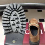 Gucci Women Loafer With Horsebit and Lug Sole-Dark Brown - Image 10