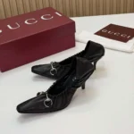 Gucci Women Vittoria Pump With Elastic-Black ‎A00661AAGRI