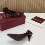 Gucci Women Vittoria Pump With Elastic-Dark Brown ‎A00661AAG9A